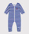 Babies' velour Christmas pyjamas CALVIN blue/MARSHMALLOW