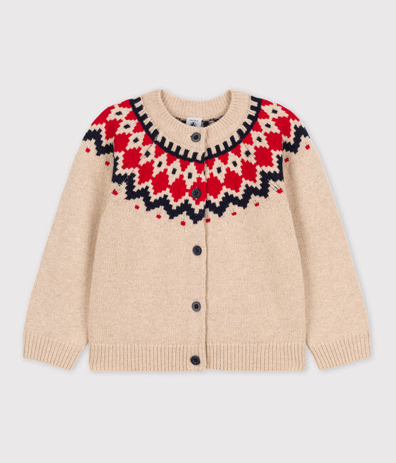 Girls' Wool/Cotton Cardigan TRENCH /MULTICO