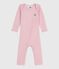 Babies' long-leg wool and cotton body JOLI pink