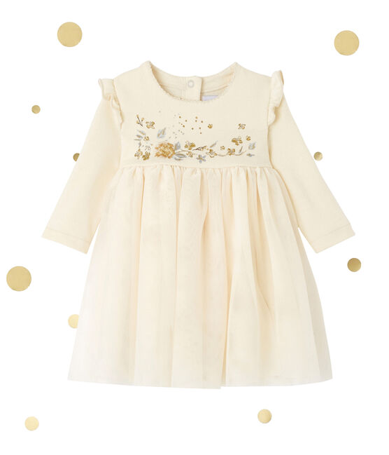 Robe Bebe Fille Bi Matiere Brodee Coquille Petit Bateau Robe Bebe Fille Bi Matiere Brodee Coquille Petit Bateau