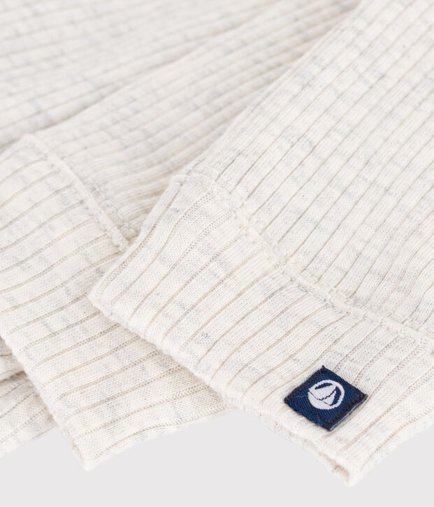 Babies' plain cotton leggings beige