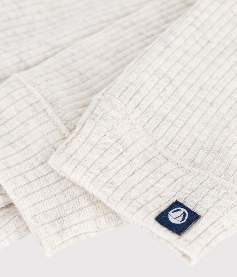 Babies' plain cotton leggings beige