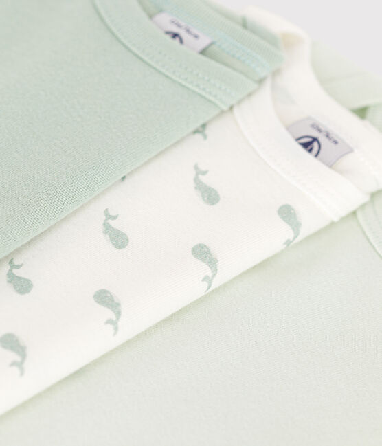 Babies' cotton long-sleeved mini whale-patterned bodysuits - 3-pack variante 1