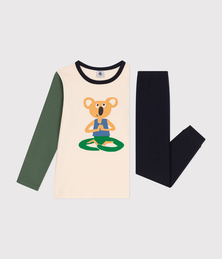 Children's Plain Cotton Pyjamas blue/multicolor