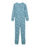 Girls' Long all-in-one in Cotton FONTAINE blue/MARSHMALLOW white