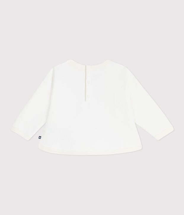 Baby sweatshirt in soft and warm cotton Ecru/multicolor