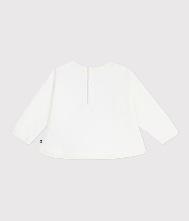 Baby sweatshirt in soft and warm cotton Ecru/multicolor