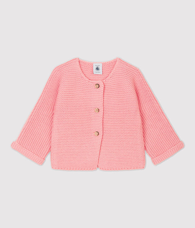 Babies' Wool/Cotton Cardigan pink