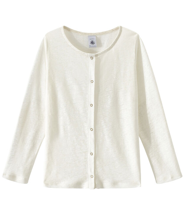 Girl's cardigan white/yellow