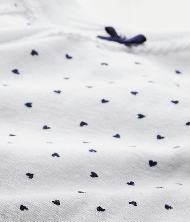 Newborn baby girls' long-sleeved printed bodysuit white/blue