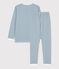 Unisex Pinstriped Cotton Pyjamas ROVER blue/MARSHMALLOW white