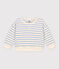 Babies' Cotton Sailor Striped Sweatshirt AVALANCHE white/SKY CHINE
