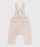 Babies' long-leg dungarees in plain corduroy Ecru