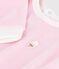 Babies' cotton hoodie, plain with an ice badge pink