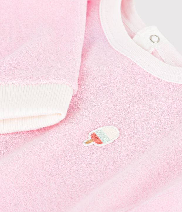 Babies' cotton hoodie, plain with an ice badge MARQUISE