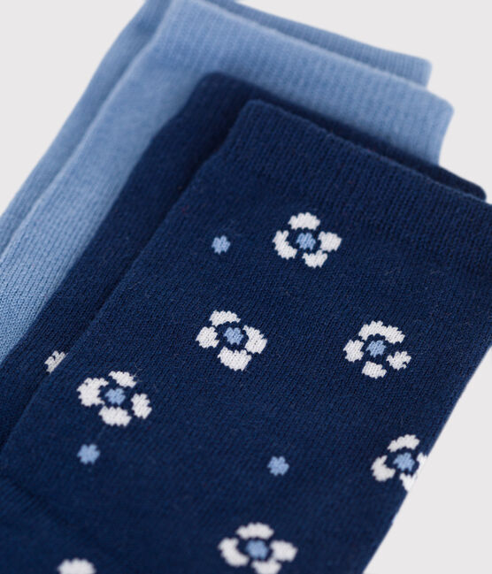 Pairs of girls' flower-print cotton socks - 2-Pack variante 1