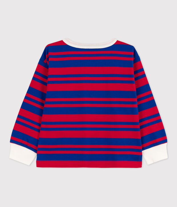 Boys' Stripy Long-Sleeved T-shirt blue/red
