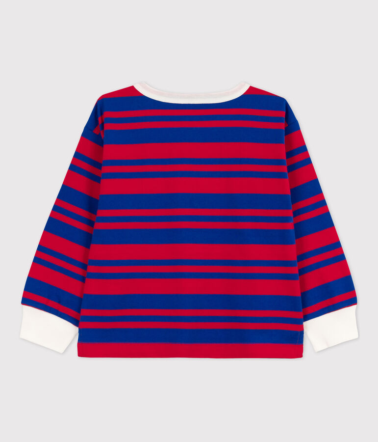 Boys' Stripy Long-Sleeved T-shirt blue/red