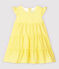 Baby Girls' Short-Sleeved Stripy Seersucker Dress SHINE yellow/MARSHMALLOW white