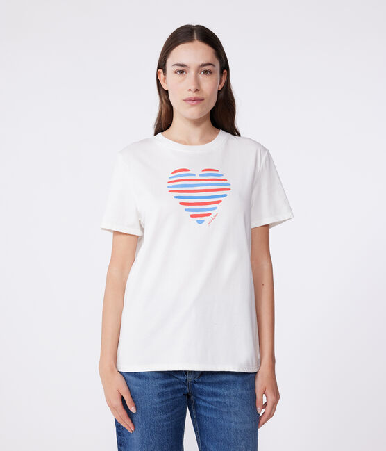 Women's Straight cotton T-Shirt MARSHMALLOW white