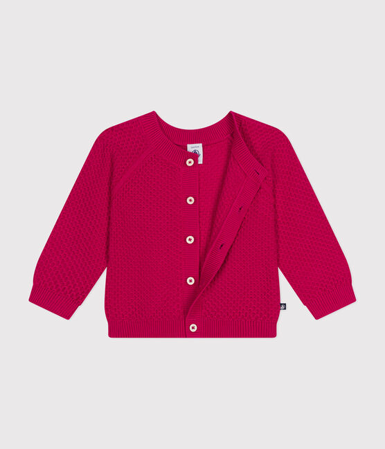 Babies' Knitted Cotton Cardigan DELHI pink