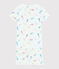 Girls' Seahorse Print Cotton Short Pyjamas MARSHMALLOW white/MULTICO white