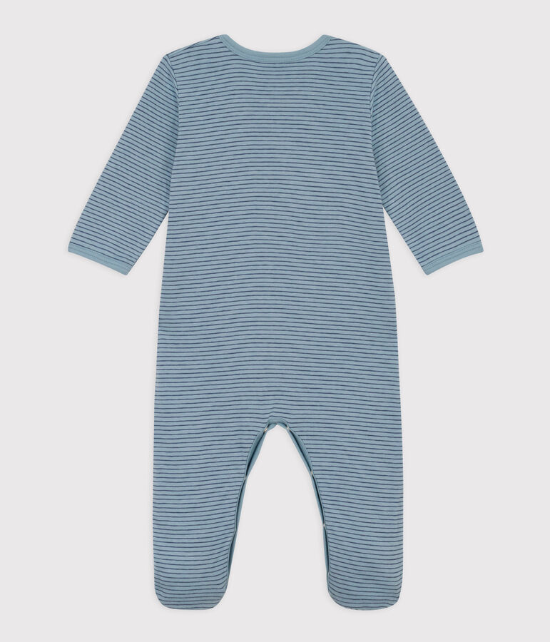 Stripy Tube Knit Sleepsuit blue/blue/blue