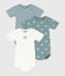 Pack of babies' short-sleeved heart print cotton bodies multicolor