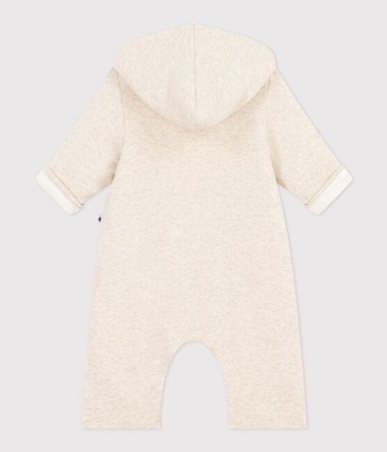Babies' Quilted Cotton Hooded Jumpsuit MONTELIMAR CHINE beige
