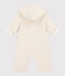 Babies' Quilted Cotton Hooded Jumpsuit MONTELIMAR CHINE beige
