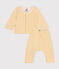 Babies' two-piece set in brushed fleece AVALANCHE yellow/DAISY white