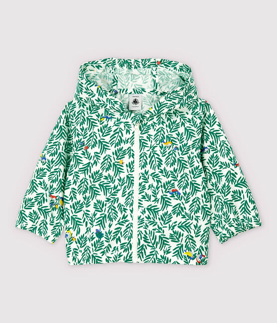 Baby Boys' Waterproofed Knit Windbreaker MARSHMALLOW white/GAZON green/MULTICO