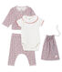 Baby girls' print clothing - 4-piece set