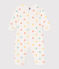 Babies' footless heart pattern cotton pyjamas MARSHMALLOW white/MULTICO white