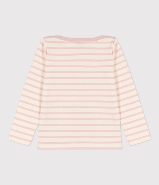 Children's Unisex Breton Top Ecru/pink