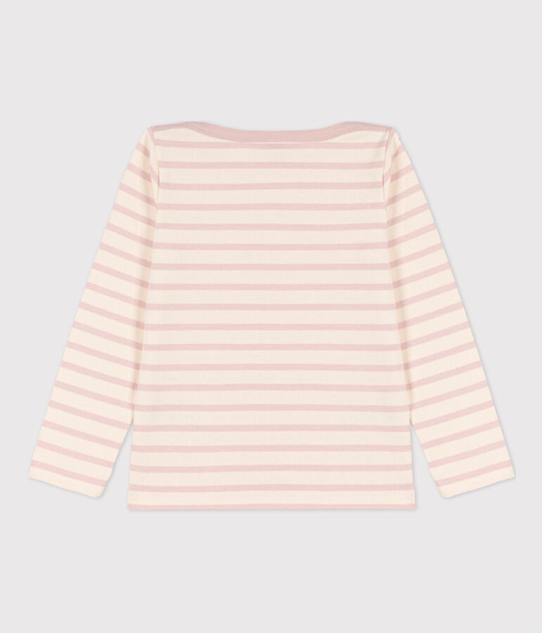 Children's Unisex Breton Top Ecru/pink