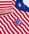 Babies' long-sleeved stripy cotton T-Shirt POMPEI red/MILK