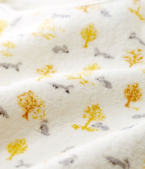 Baby Boys' Sleepsuit in Extra Warm Brushed Terry Towelling MARSHMALLOW white/MULTICO white