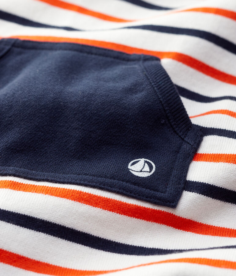 Babies' Fleece Jumpsuit white/blue/orange
