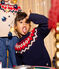 Boys' Wool/Cotton Patterned Knit Pullover SMOKING blue/MULTICO white