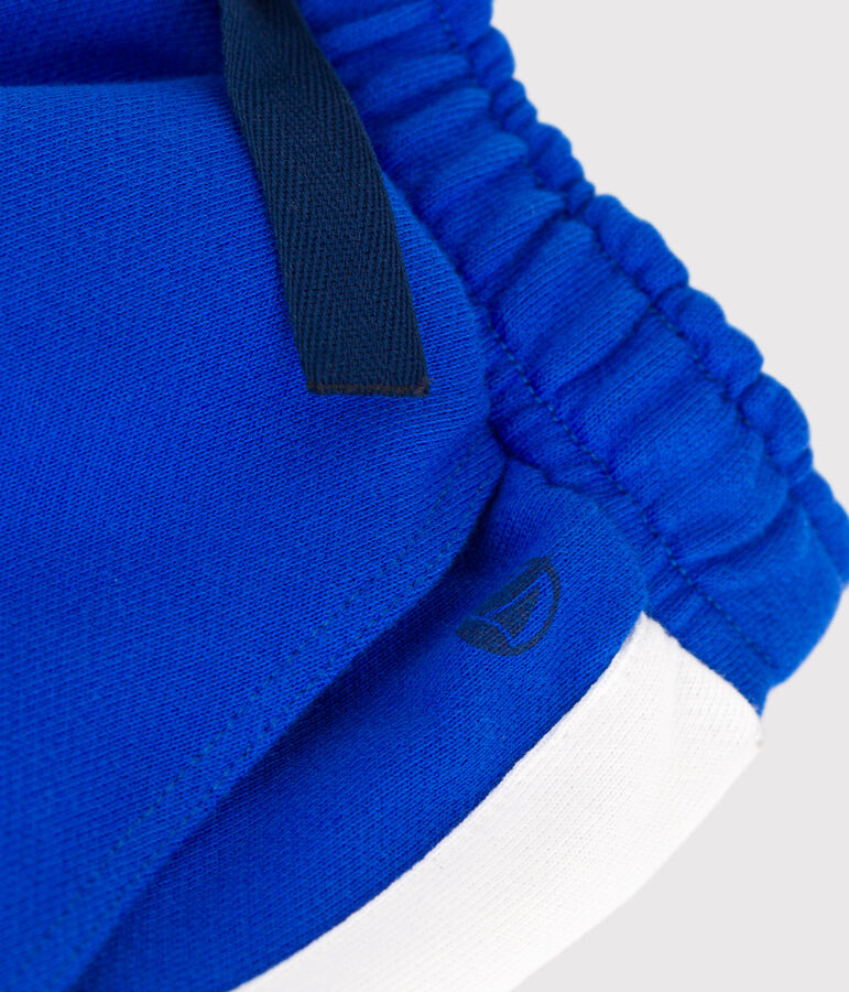 Children's plain cotton Bermuda shorts blue