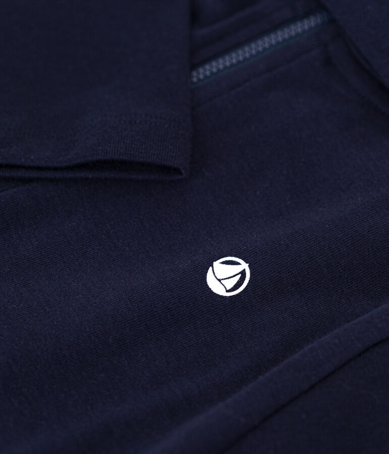 Boys' Cotton Rib Zip-Up Hoodie blue