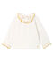 Baby Girls' Long-Sleeved Tube Knit Patterned Blouse MARSHMALLOW white/OR yellow