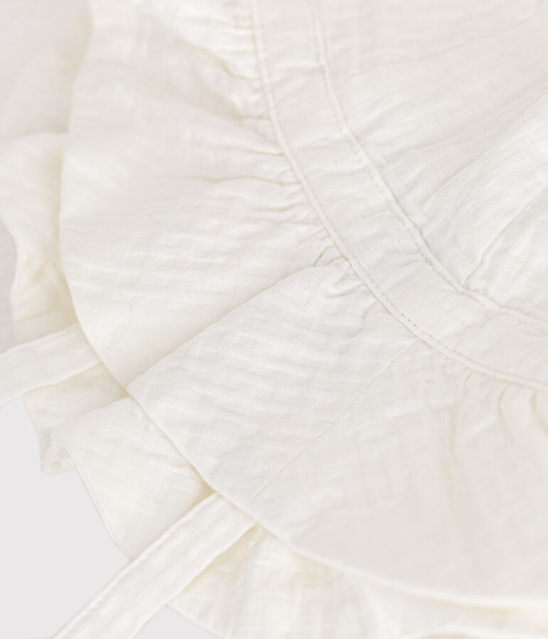 Baby Girls' Textured Floppy Hat white