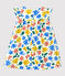 Babies' Short-Sleeved Poplin Floral Print Dress MARSHMALLOW white/MULTICO white