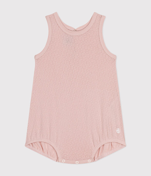 Babies' Short Cotton Playsuit pink