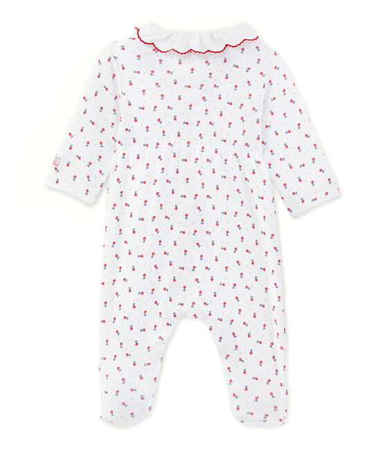 Baby girls' printed pyjamas ECUME white/PEPS red/MULTICO