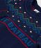 Babies' patterned wool and cotton jumper SOIR blue/MULTICO
