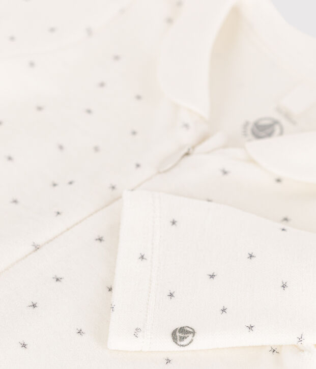 Babies' Starry Velour Pyjamas white/grey