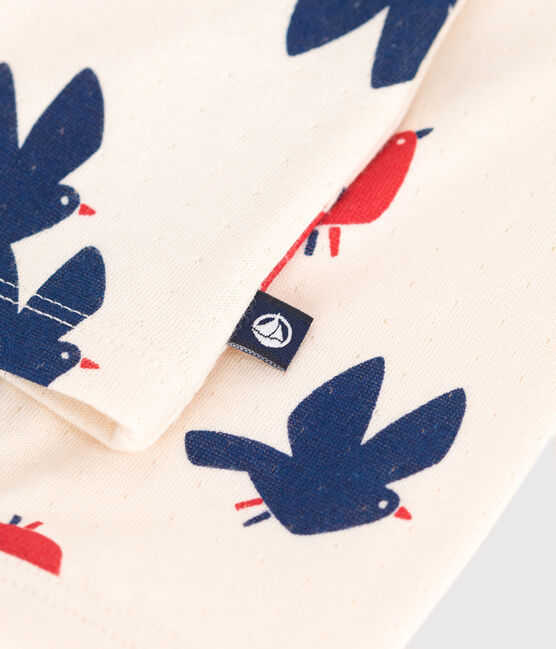Babies' bird print cotton cardigan AVALANCHE white/MULTICO